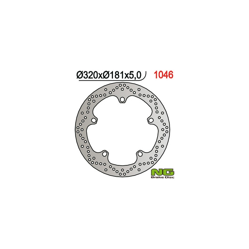 NG TARCZA HAMULCOWA PRZÓD BMW F 800/R850,1100,1150/K 1200/1300/1600 (320X181X4,8) (5X14,0MM)