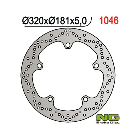 NG TARCZA HAMULCOWA PRZÓD BMW F 800/R850,1100,1150/K 1200/1300/1600 (320X181X4,8) (5X14,0MM)