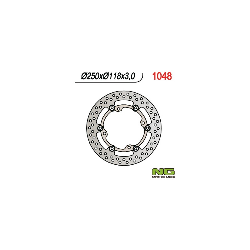 NG TARCZA HAMULCOWA PRZÓD SUZUKI RMZ 450 '05-'14, RMZ 250 '07-'14 PŁYWAJĄCA (250X118X3MM) (4X9,5MM) PŁYWAJĄCA