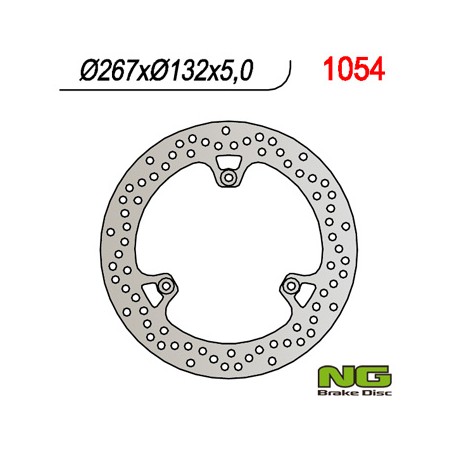 NG TARCZA HAMULCOWA TYŁ YAMAHA YP 400 MAJESTY '04-'13 (267X132X5) (3X8,5MM)