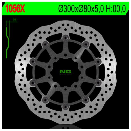 NG TARCZA HAMULCOWA PRZÓD KAWASAKI ZX6R '05-'16, ER6F/N '06-'17, KLE 650 VERSYS '07-'15, Z750, Z1000,ZX10R (300X80X5) (5X10,5MM)