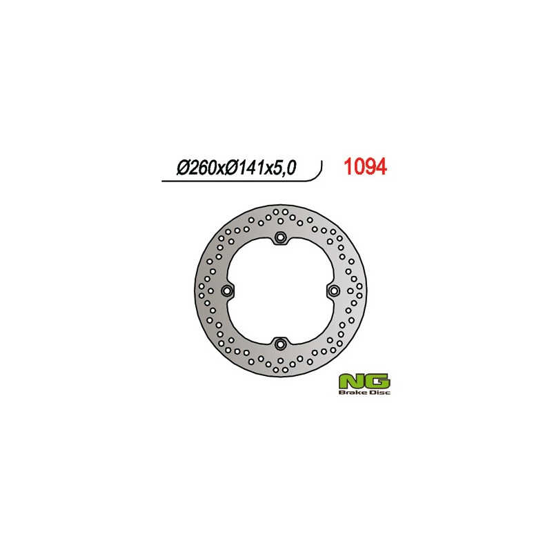 NG TARCZA HAMULCOWA TYŁ KAWASAKI, SUZUKI DL 650 '04-'20, DL 1050 '20, DL 1000 '02-'19 (260X141X5) (4X10.5 MM)