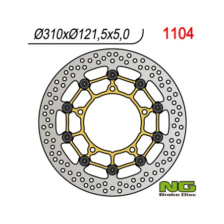 NG TARCZA HAMULCOWA PRZÓD SUZUKI B-KING '07-13, GSF650/1250 '07-16, GSXF650/1250 '10-18, GSXR1300 '08-18,(310x121x5MM) (5X10,5MM