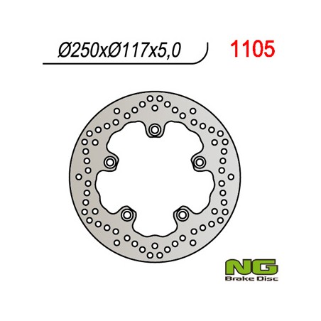 NG TARCZA HAMULCOWA TYŁ SUZUKI AN 650 BURGMAN '04-'11 (250X117X5)