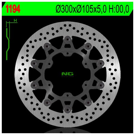 NG TARCZA HAMULCOWA PRZÓD BMW F 650/700/800 GS '93-'19 (300X105X5), APRILIA PEGASO 650 '86-'08, PŁYWAJĄCA PŁYWAJĄCA