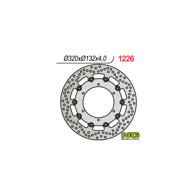 NG TARCZA HAMULCOWA PRZÓD YAMAHA XT660 X '04-'16 320 MM (320X132X4) (PŁYWAJĄCA)(6x8,50mm)