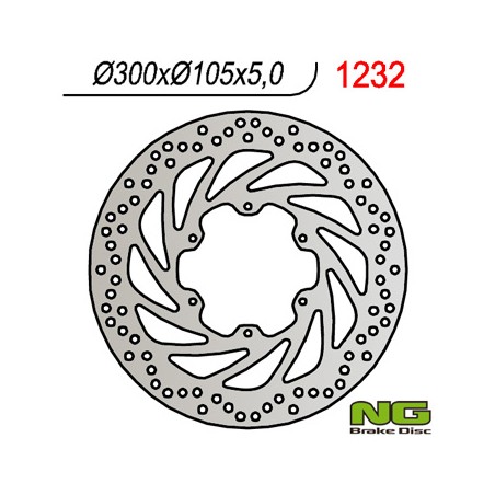 NG TARCZA HAMULCOWA PRZÓD BMW F 650 GS/X (300X105X5), F 800GS '13-'16 (6X6,5MM)