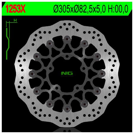 NG TARCZA HAMULCOWA PRZÓD TRUMPH TIGER 800 '10-'15, TIGR1215 '13-'15 (305X82,5X5) (5X10,5MM) WAVE