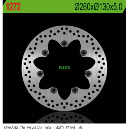 NG TARCZA HAMULCOWA PRZÓD KAWASAKI VN750 VULCAN (260X130X5MM) 7 OTWORÓW ŚR.10,5
