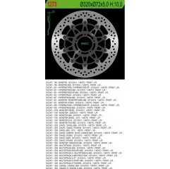 NG TARCZA HAMULCOWA PRZÓD DUCATI 796/821/1078/1100/1200 '11-'16 (320X72X5) (5X8,5MM)