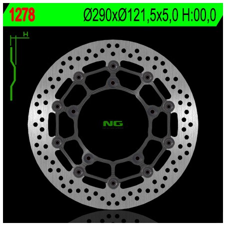 NG TARCZA HAMULCOWA PRZÓD SUZUKI SFV 650 GLADIUS / ABS '09-'13, SV 650 / S '07-'10 (290X121,5X5)