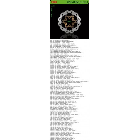NG TARCZA HAMULCOWA PRZÓD CPI/HONDA/MBK/TGB/YAMAHA (220X58X2,5) (3X10,5MM) PŁYWAJĄCA WAVE