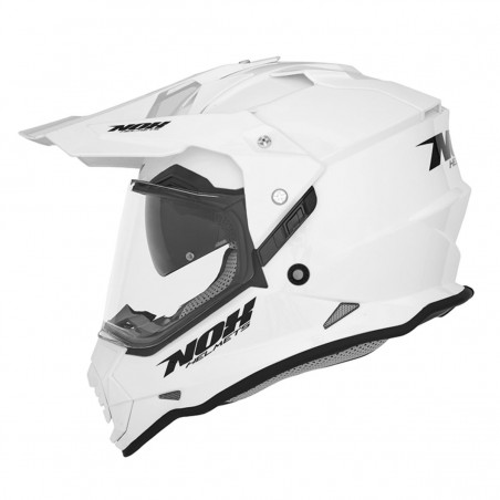 NOX KASK OFFROAD / TRAIL DUOSPORT (DUAL) N312 Z SZYBKĄ I BLENDĄ KOLOR BIAŁY POŁYSK ROZMIAR M