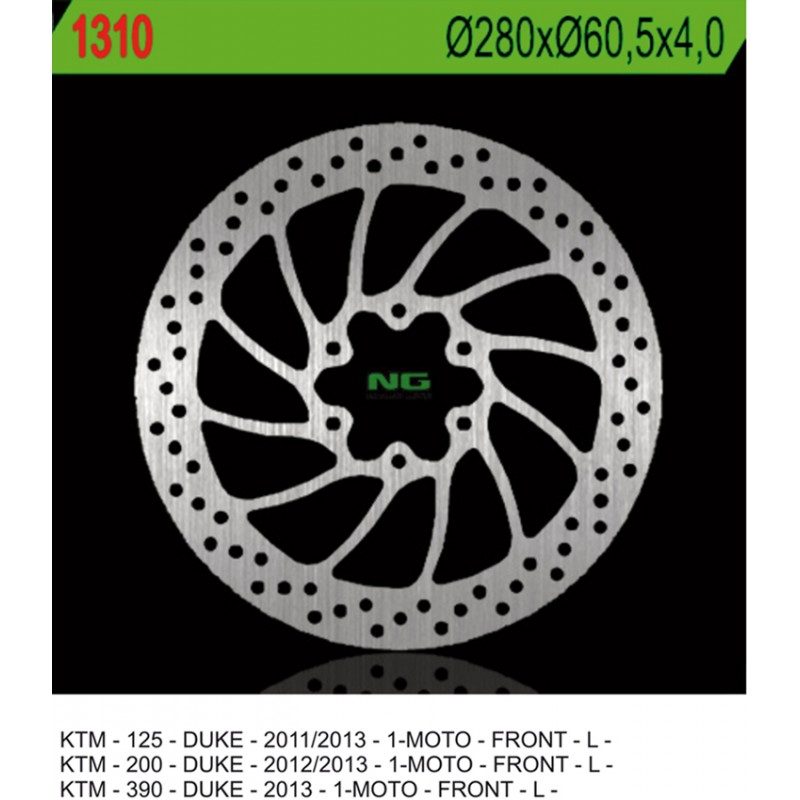 NG TARCZA HAMULCOWA PRZÓD KTM 125/200 DUKE '11-'13, 390 DUKE '13-'14 (280X60,5X4,0) (6X8,5MM)