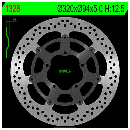 NG TARCZA HAMULCOWA PRZÓD HONDA VFR 1200F / DCT '10-'17 (320X94X5,0) (5X6,5MM) (BEZ ABS)