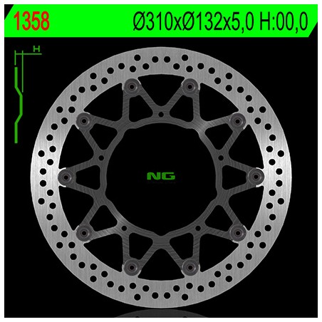 NG TARCZA HAMULCOWA PRZÓD YAMAHA YZF R1 ABS '12-'14 (310X132X5,0)