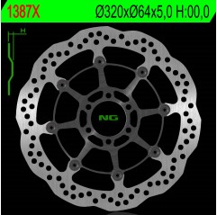 NG TARCZA HAMULCOWA PRZÓD BMW S 1000R/RR/XR 13-18, MOTO GUZZI CALIFORNIA 1400 13-18 (320X64X5,0MM) (6X8,5MM) WAVE