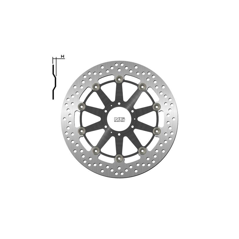 NG TARCZA HAMULCOWA PRZÓD HONDA XL 1000V 99-13, CB 1100EX / ABS 14-18 (296X62X5MM) (6X6,5MM) PŁYWAJĄCA (ŚRODEK ALUMINIOWY)