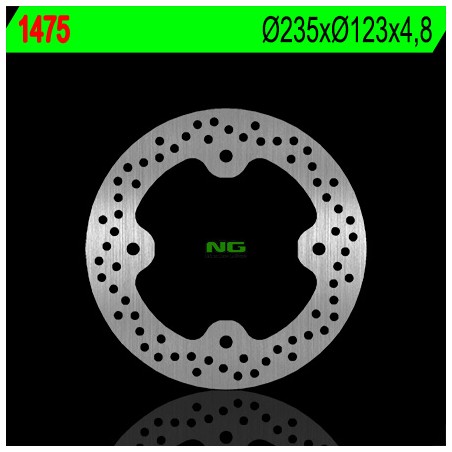 NG TARCZA HAMULCOWA PRZÓD POLARIS RANGER RZR 570 '12-'13, RZR 800 '08-'14 (235X123X4,8) (4X11,5MM)