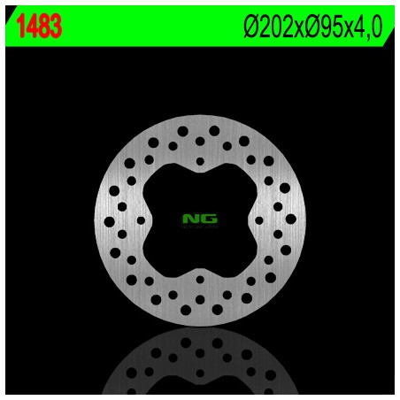 NG TARCZA HAMULCOWA PRZÓD/TYŁ ARCTIC CAT 400/450/500/550/700 '12-'15 (202X95X4) (4X8,5MM)