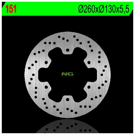 NG TARCZA HAMULCOWA TYŁ KAWASAKI GPZ 750UT '83-'88, GPZ 1000 RX '86-'88 (260X130X5,5) (6X10,5MM)