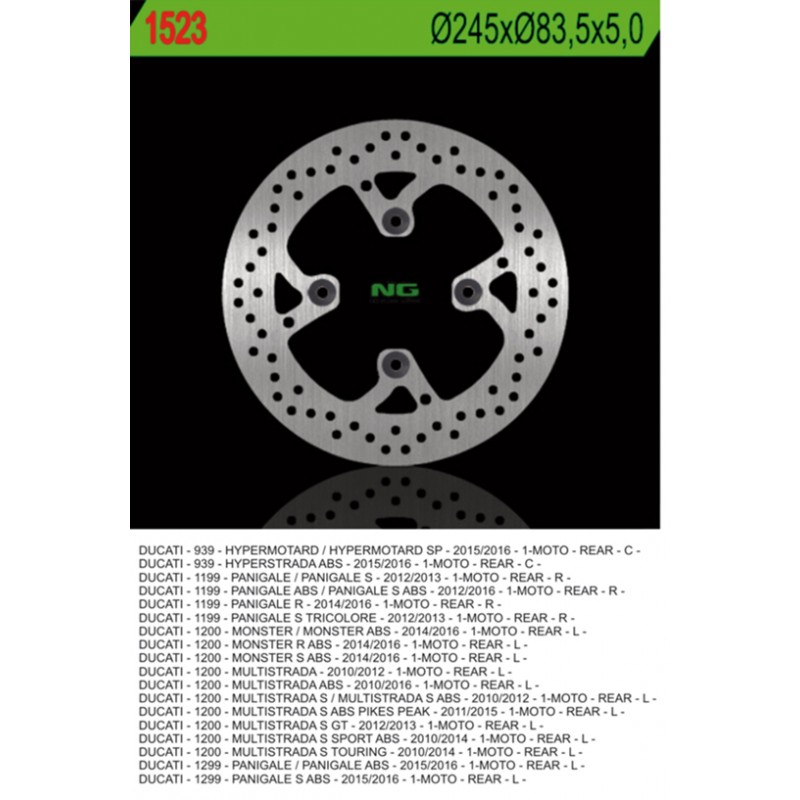 NG TARCZA HAMULCOWA TYŁ DUCATI MULTISTRADA 1200 10-16, MONSTER 1200 14-16, HYPERMOTORAD