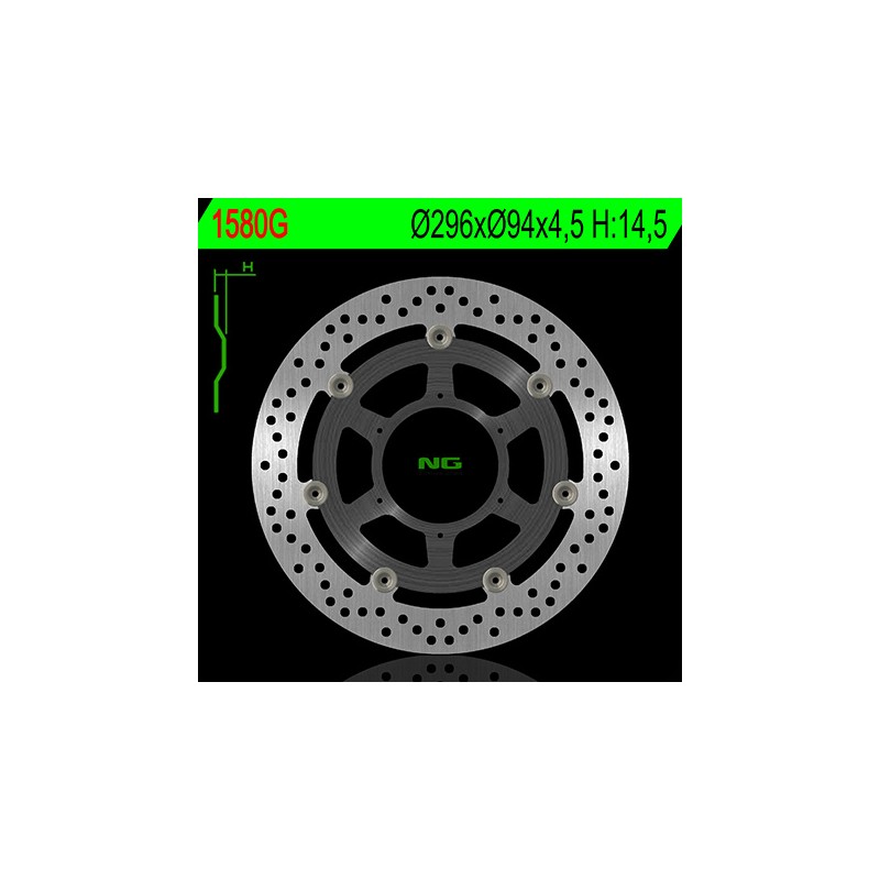 NG TARCZA HAMULCOWA PRZÓD HONDA CB 600F/S HORNET ABS 07-13, CBR 600F ABS 11-13 (296X94X4,5) (6X6,5) (ŚRODEK ALUMINIOWY) - ZASTĘP