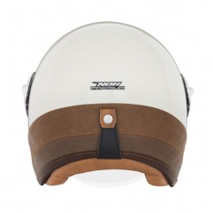 NOX PREMIUM KASK OTWARTY JET HERITAGE LEATHER KOLOR KREMOWY/BRĄZOWY ROZMIAR XL