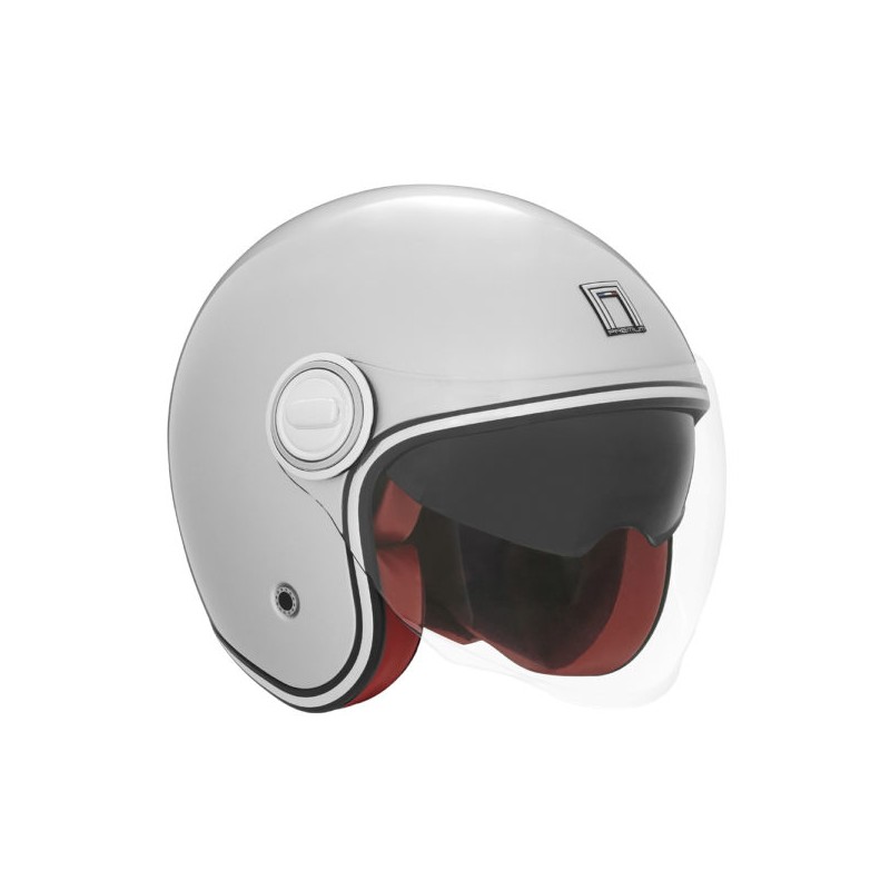 NOX PREMIUM KASK OTWARTY JET HERITAGE SOLID KOLOR SREBRNY ROZMIAR L