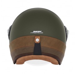 NOX PREMIUM KASK OTWARTY JET HERITAGE LEATHER KOLOR KHAKI/BRĄZOWY ROZMIAR XL