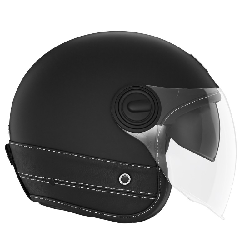 NOX PREMIUM KASK OTWARTY JET HERITAGE LEATHER KOLOR CZARNY MAT/CZARNY ROZMIAR L