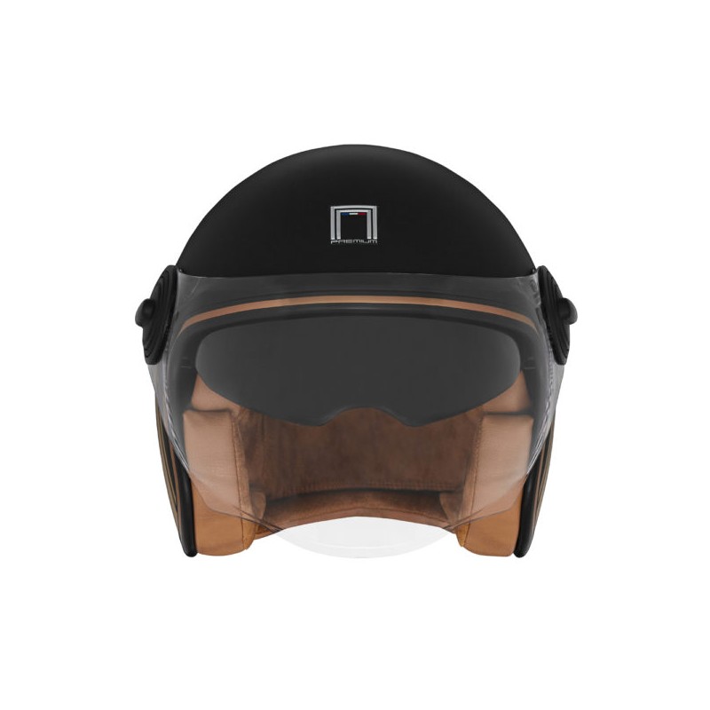 NOX PREMIUM KASK OTWARTY JET HERITAGE LINE KOLOR CZARNY MAT/ZŁOTY ROZMIAR M