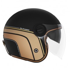 NOX PREMIUM KASK OTWARTY JET HERITAGE LINE KOLOR CZARNY MAT/ZŁOTY ROZMIAR L