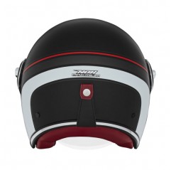 NOX PREMIUM KASK OTWARTY JET HERITAGE LINE KOLOR CZARNY MAT/CZERWONY/BIAŁY ROZMIAR M