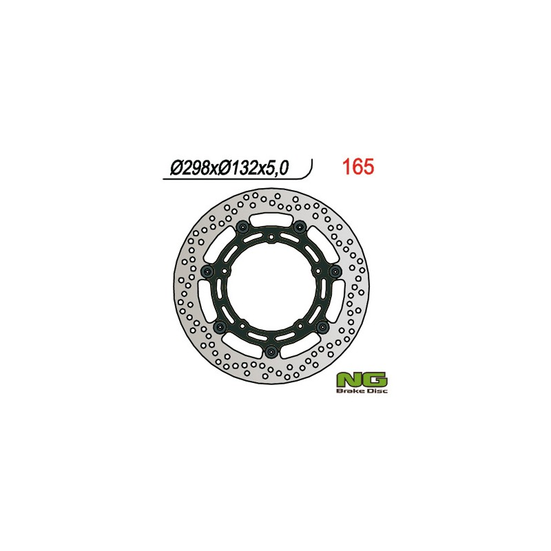 NG TARCZA HAMULCOWA PRZÓD YAMAHA FZ6/R6/MT03/MT07/MT09/XJ6 (NG165V) (298x132x5)(5X8,5MM)