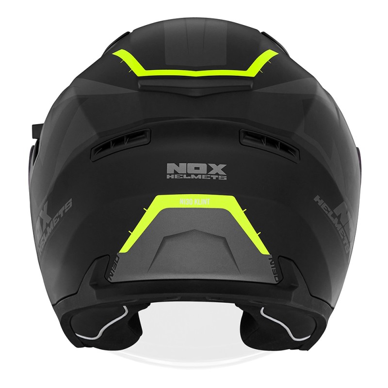 NOX KASK OTWARTY JET Z BLENDĄ N130 KLINT KOLOR CZARNY MAT/ZÓŁTY FLUO ROZMIAR M