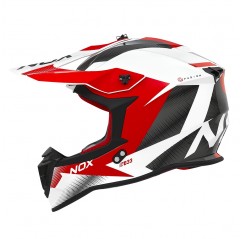 NOX KASK CROSS / OFFROAD N633 FUSION KOLOR BIAŁY/CZERWONY ROZMIAR L (ZAPIĘCIE MIKROMETRYCZNE)