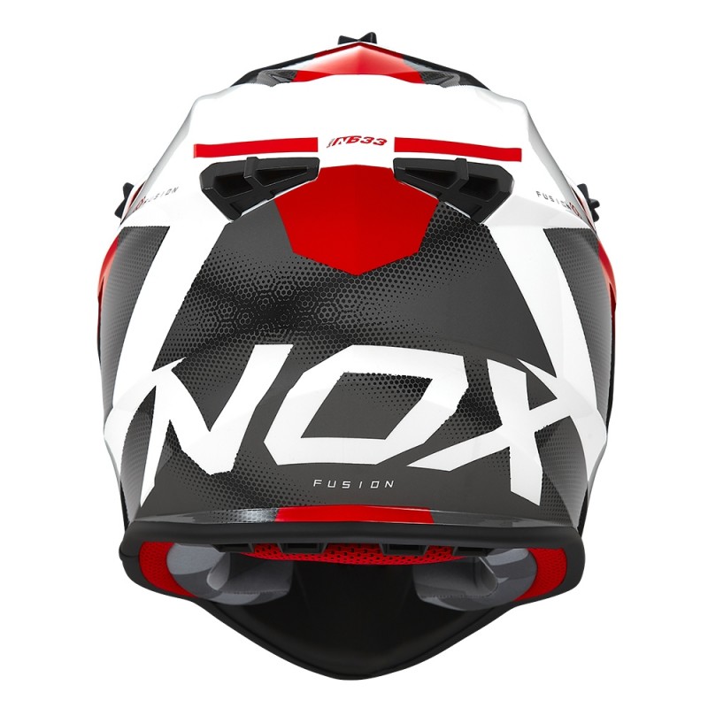 NOX KASK CROSS / OFFROAD N633 FUSION KOLOR BIAŁY/CZERWONY ROZMIAR XL (ZAPIĘCIE MIKROMETRYCZNE)