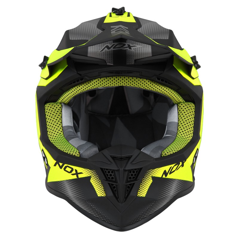 NOX KASK CROSS / OFFROAD N633 FUSION KOLOR CZARNY MAT/ŻÓŁTY FLUO ROZMIAR XL (ZAPIĘCIE MIKROMETRYCZNE)