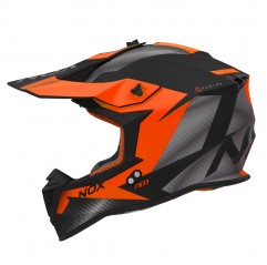 NOX KASK CROSS / OFFROAD N633 FUSION KOLOR CZARNY MAT/POMARAŃCZOWY ROZMIAR M (ZAPIĘCIE MIKROMETRYCZNE)