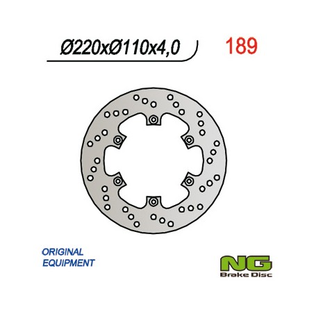 NG TARCZA HAMULCOWA TYŁ APRILIA 50 RX 92-05, PEGASO 50, BETA 200/350/400 (220x110x4)