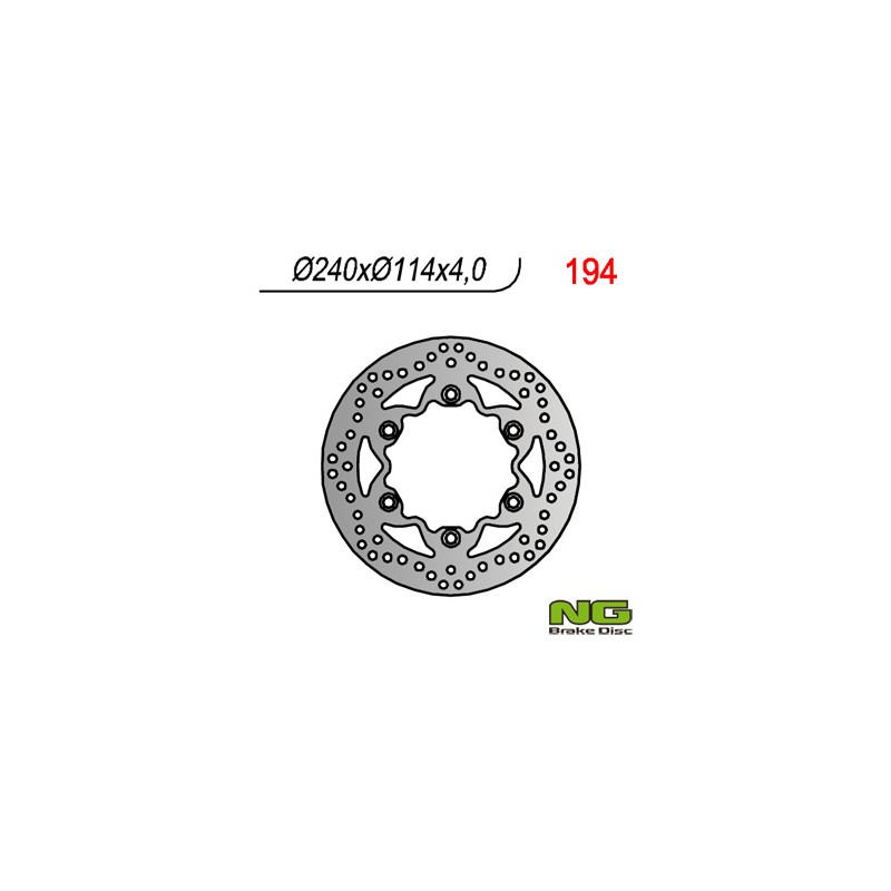 NG TARCZA HAMULCOWA PRZÓD HONDA REBEL 125/250, CBF 125 08-12, VT 125 (99-08) (240x114x4) (6X10,5MM)