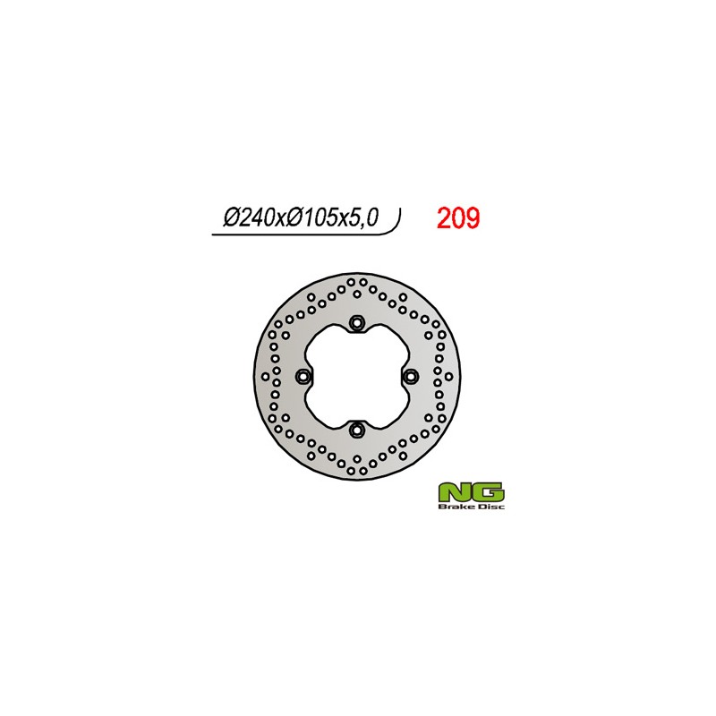 NG TARCZA HAMULCOWA TYŁ HONDA XL 600/650/700V TRANSALP 91-'99, CB 500 93-03, CB750 92-95 (240X105X5) (4X10,5MM)