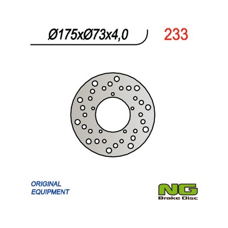 NG TARCZA HAMULCOWA PRZÓD/TYŁ SKUTERY PIAGGIO (175x73x4)