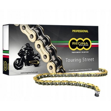 REGINA 2024/02 ŁAŃCUCH NAPĘDOWY 520ZRT (116OGNIW) Z-RING TOURING-STREET DO 750 CCM ZŁOTY (ZAPINKA+ZAKUWKA) (135ZRT/1008)