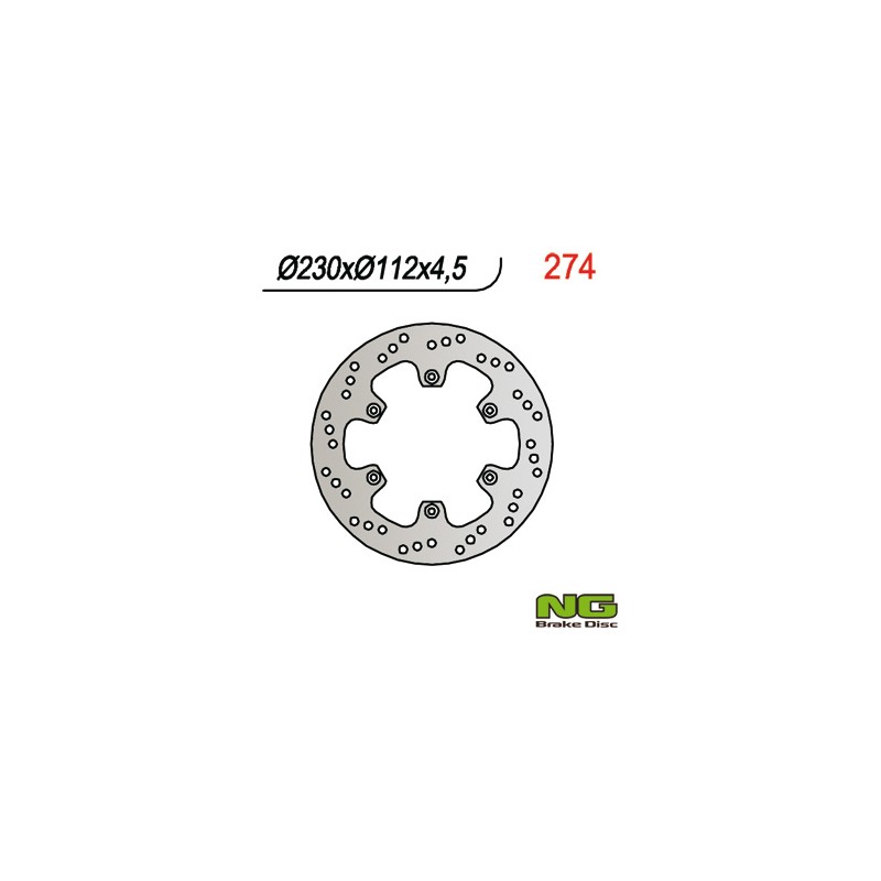 NG TARCZA HAMULCOWA PRZÓD APRILIA RX 50, YAMAHA DT 50R 97- (230x112x4,5)