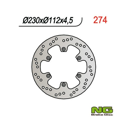 NG TARCZA HAMULCOWA PRZÓD APRILIA RX 50, YAMAHA DT 50R 97- (230x112x4,5)