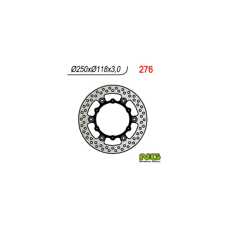 NG TARCZA HAMULCOWA PRZÓD YAMAHA YZ/YZF/WRF 01-19 PŁYWAJĄCA (250x118x3)(6X6,50MM), SUZUKI RM 125/250 '99-'10