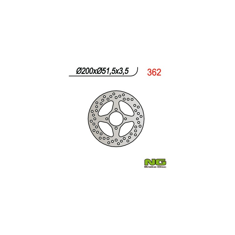 NG TARCZA HAMULCOWA TYŁ YAMAHA YFM 350/ YFZ 450 03-04 (200X51X3,5) (4X8,5MM)