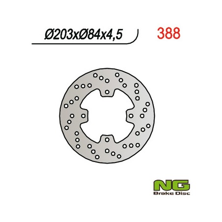 NG TARCZA HAMULCOWA TYŁ YAMAHA TZR 50/MBK 50 (203x84x4,5)